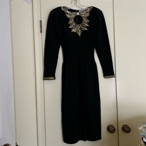 Don Sayres black wool dress size 6